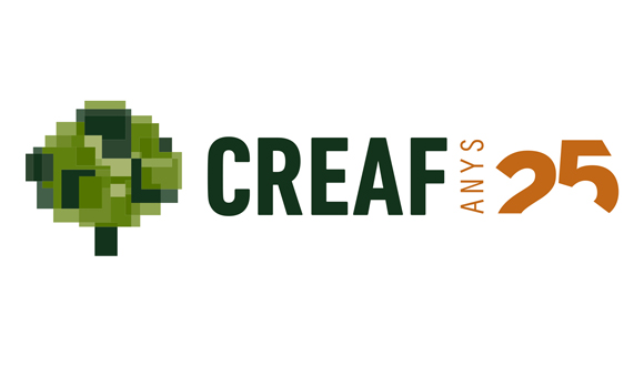 Logo of the 25 years of the CREAF