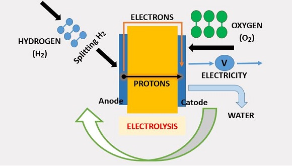 Hydrogen can be used to produce electricity and move a fuel cell vehicle. Hydrogen has to be obtained by electrolysis, using renewable sources of energy in order to split water molecules. The fuel cells reverse the process. Nevertheless, hydrogen storing and transporting have a number of problems and solutions are expensive.