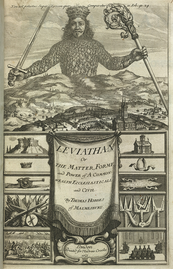 Coberta del llibre Leviathan, de Thomas Hobbes, editat el 1651.