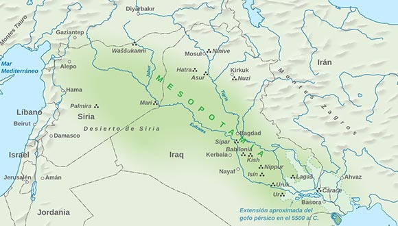 Mapa de Mesopotàmia. Font: Goran Tek-en CC BY-SA 3.0.