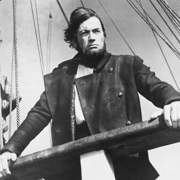 Gregory Peck en el papel del Capitán Ahab, en la película Moby Dick, 1956. Warner Bros. 