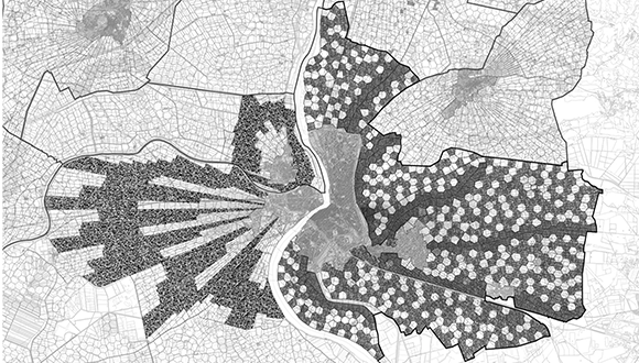 Mapa d'Arles per al projecte ‘Landscape landscape urbanism: the garden of the XXI century’. Crèdit: Teresa Galí-Izard. 