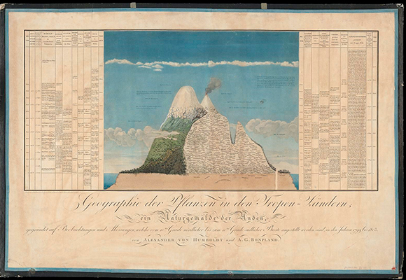 Figura 2. El Naturgemälde de Alexander von Humboldt, diagrama en el que por primera vez se ilustra y discute la distribución geográfica de la vegetación