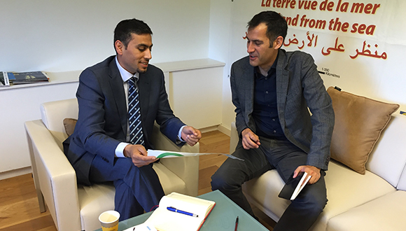 UfM’s Mr. Almotaz Abadi and CREAF’s Dr. Enrique Doblas discuss opportunities for cooperation