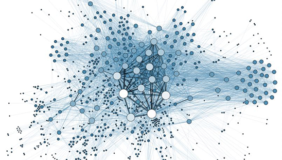 Graph representing the metadata of thousands of archive documents, documenting the social network of hundreds of League of Nations personals. Author: Martin Grandjean (CC BY-SA 3.0)