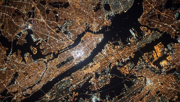 Imagen de satélite de Nueva York. Public Domain.