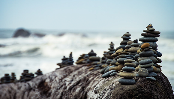 Pila de pedres a Ruby Beach