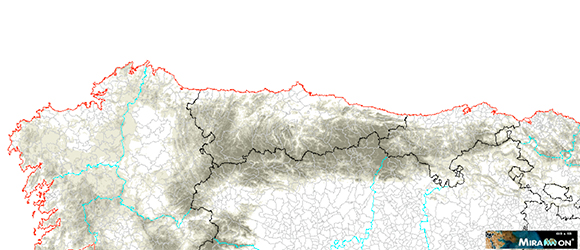 Fig. 3- Map of the climatic suitability of yew (Taxus baccata) in the NW of the Iberian Peninsula.