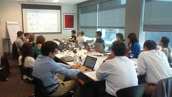 The WaterInnEU team during its plenary progress meeting in the Antea Group offices in Antwerp.