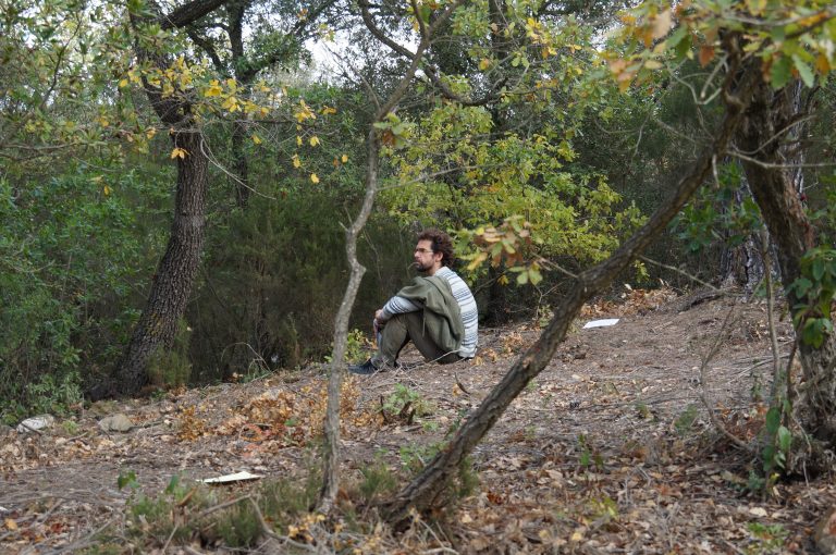 Jordi Martínez Vilalta, investigador del CREAF durant la segona activitat de la deriva. Font: Diego de la Vega.