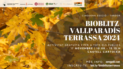 Cartell de la cinquena edició del Bioblitz del parc de Vallparadís de Terrassa